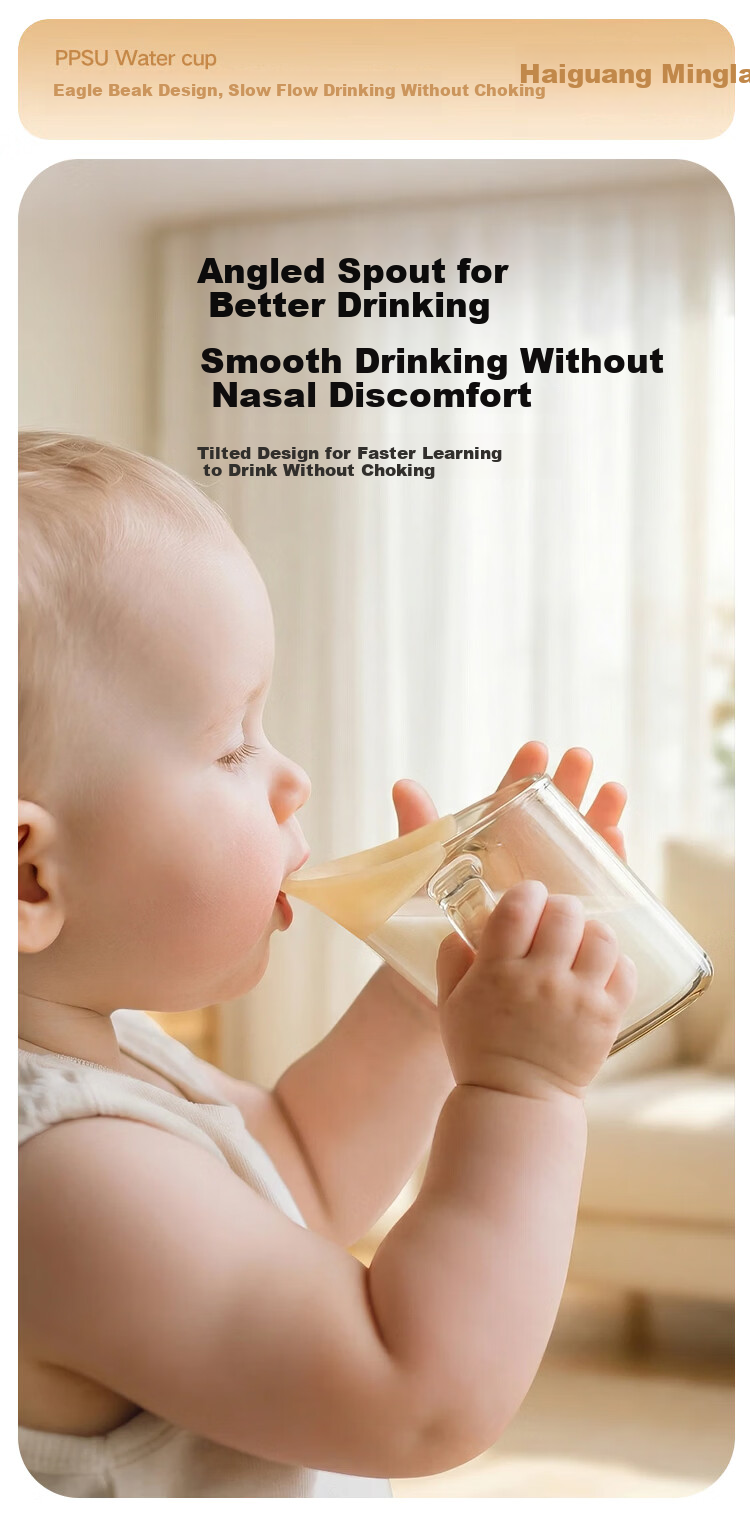 Guangduola Infant Thermos Cup for Children 1-3 Years Old Baby Insulated Milk Bottle Straw Water Cup Small Age Learning Drinking Cup 4