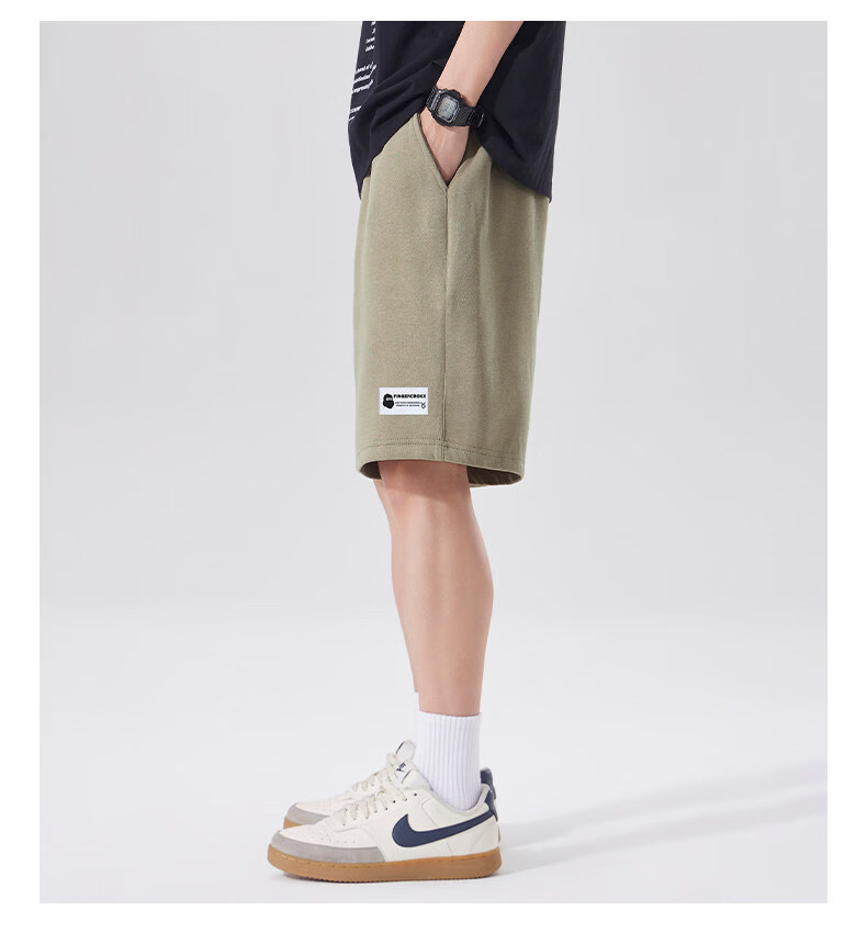 Fingercroxx IT American Style Casual Men's Summer Lightweight Breathable Loose Fit Five-Point Straight Woven Shorts Khaki 3XL 13