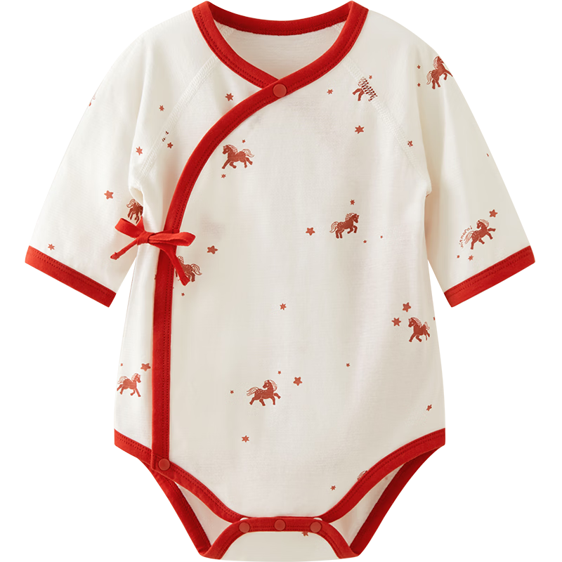 Wismorni Baby Romper, Summer Short-Sleeve Infant Clothing, Breathable Triangle Bodysuit, Full Moon Outfit