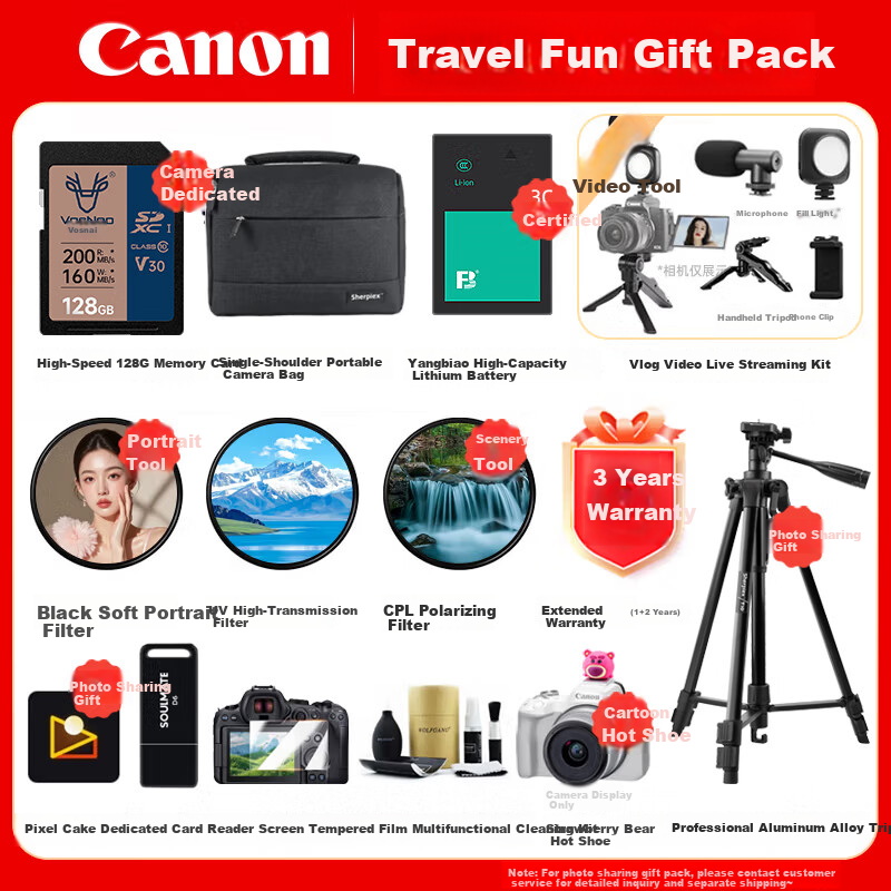 Canon EOS R50 Mirrorless Camera 4K Vlog Video Home Travel Beauty Portrait RF 50mm F1.8 Lens White Travel Bundle