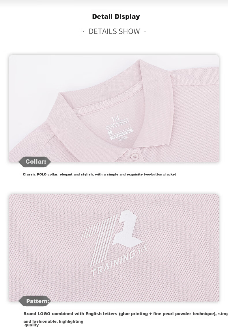 361° Women's Spring Summer Sports Polo Shirt Quick-Dry Fitness Casual Running Short Sleeve Top 662624111H-3 24