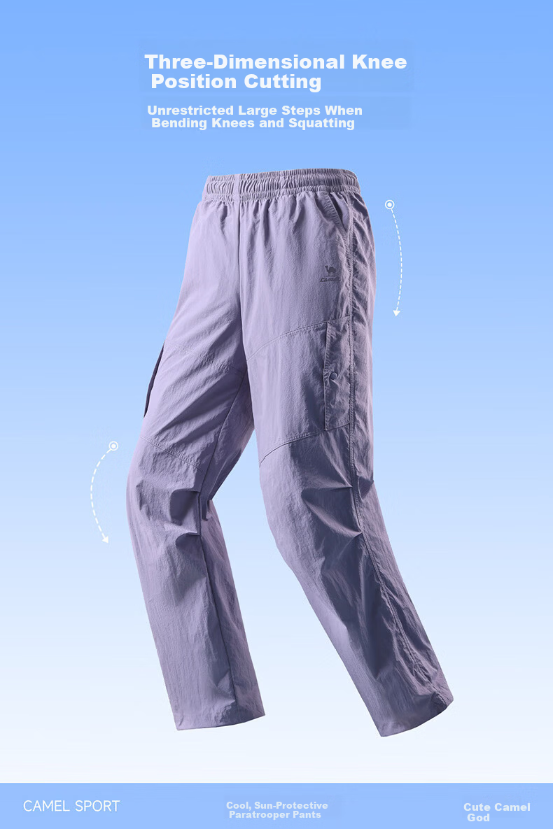 CAMEL Men's Straight Cargo Pants Outdoor Water-Repellent Casual Paratrooper Pants C16BR0L3047 Light Moss Green XL 16
