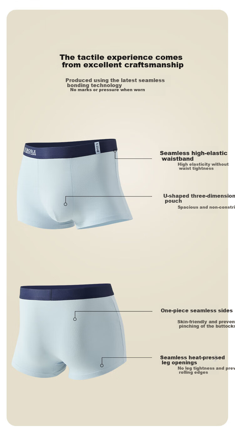 Yalu Men's Underwear Pure Cotton 10A Antibacterial Breathable Mid-Waist Boxer Briefs 4-Pack 2XL 7