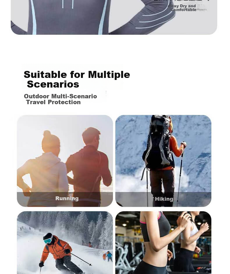 LangSha Ski Quick-Dry Thermal Underwear Men Marathon Running Set Outdoor Sports Skiing Mountaineering Compression Quick-Dry Underwear 13
