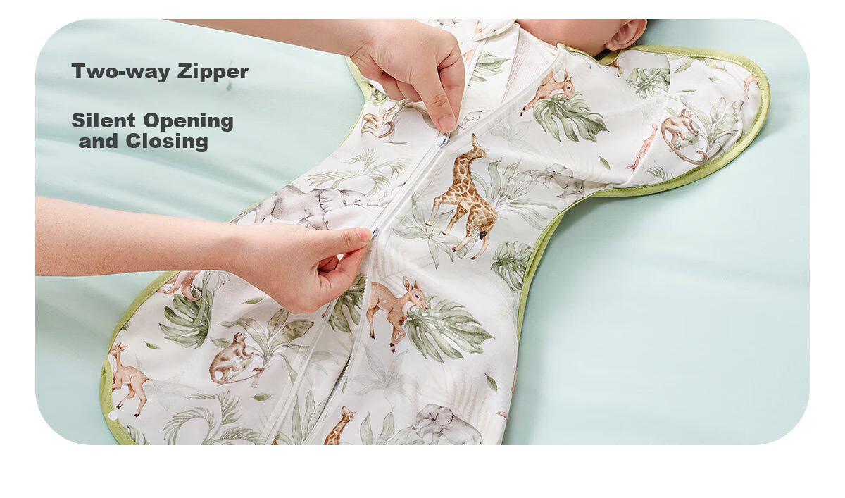 JOYNCLEON Newborn Baby Sleeping Bag Anti-Startle Swaddle Pure Cotton Kick-Proof Blanket Green L Jsd195963 12