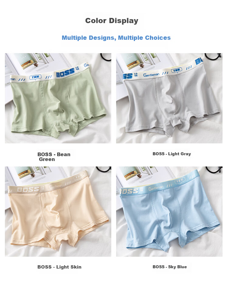 Dingguagua Youth Cotton Antibacterial Boxer Briefs for Boys, Teenagers, Middle School Students, Children's Four-Point Shorts 11