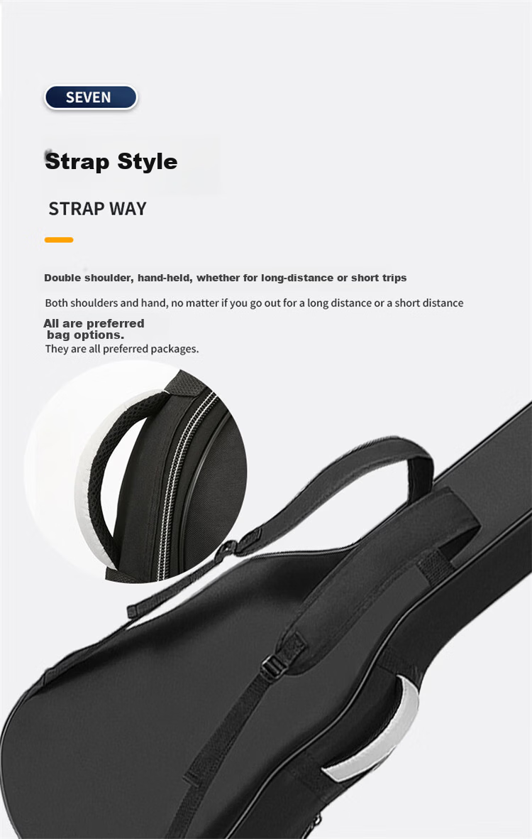 AODSK AB-G600 Guitar Bag Double Shoulder Thickened 40-41 Inch Acoustic Electric Guitar Carrying Case Classic Black 9
