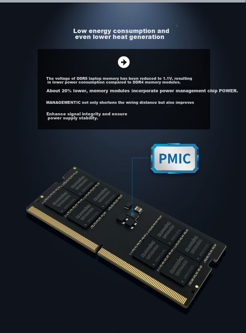 Quanxing 16GB DDR5 4800MHz Laptop RAM High Frequency Low Power Student Office Upgrade Stable Compatible Memory S4800 1