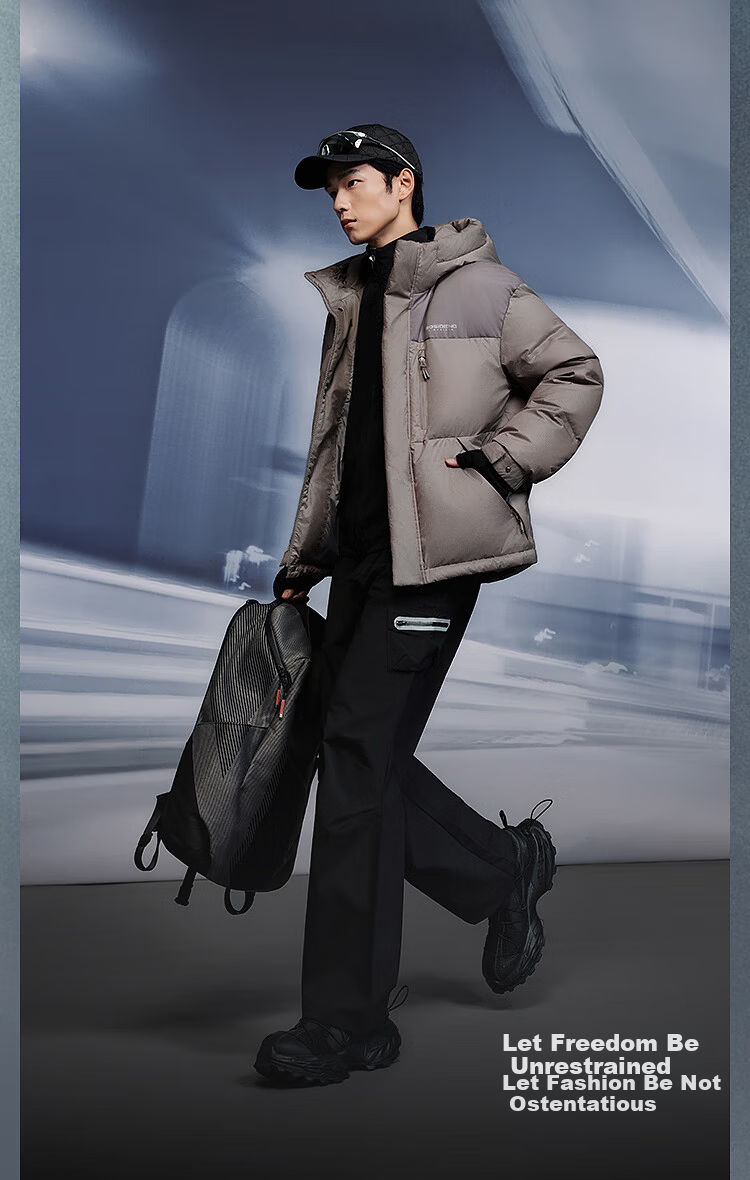Bosideng Off-Season Winter Men's Loose Short Thickened Hooded Round Neck Casual Down Jacket 8