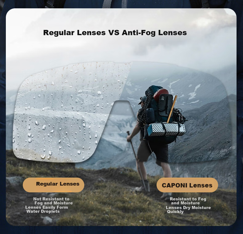 CAPONI Mountaineering Goggles Women Snow Mountain Snowfield Sunglasses Men Anti-Fog Windproof Outdoor Cycling Hiking Skiing Sunglasses 6