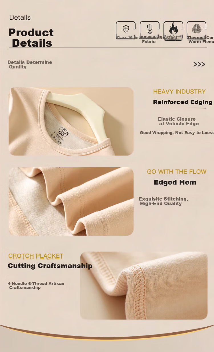 LangSha Women's Autumn Thermal Base Layer 10A Antibacterial Mite-Resistant Double-Sided Fleece Warm Top Thermal Underwear 14