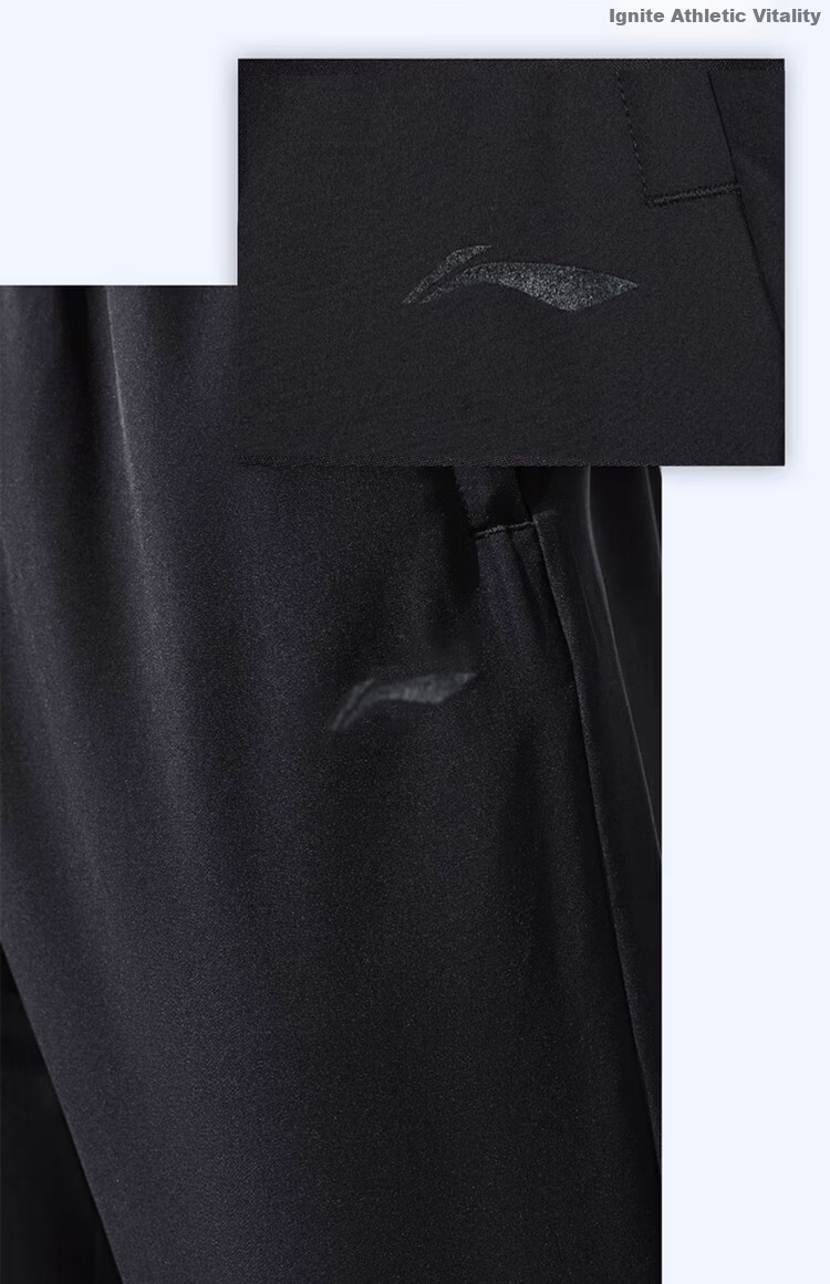 LI-NING Women's Breathable Quick-Dry Lightweight Running Pants with Shiny Logo, Casual Jogger Sweatpants 9