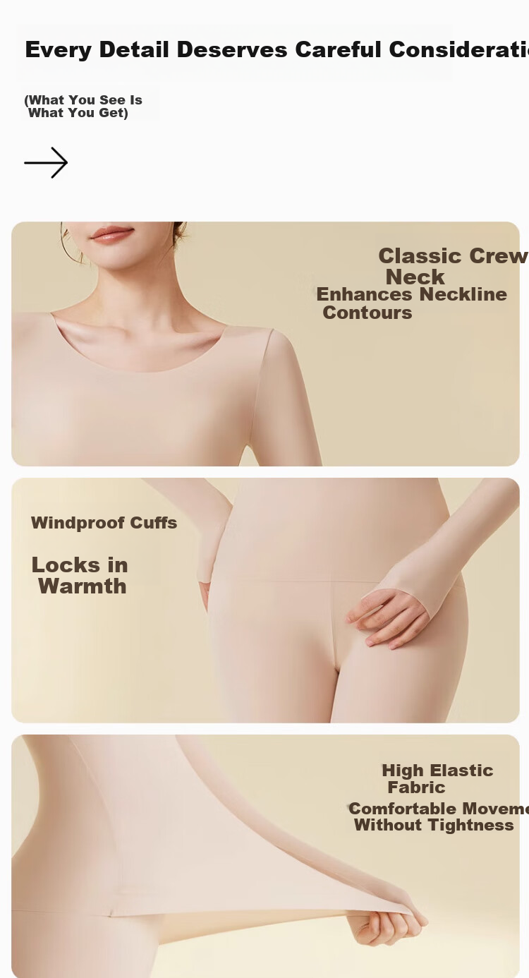 Langsha Women's Thermal Underwear Autumn Winter 10A Antibacterial Skin Care Base Layer with Chest Pad Light Skin L 15