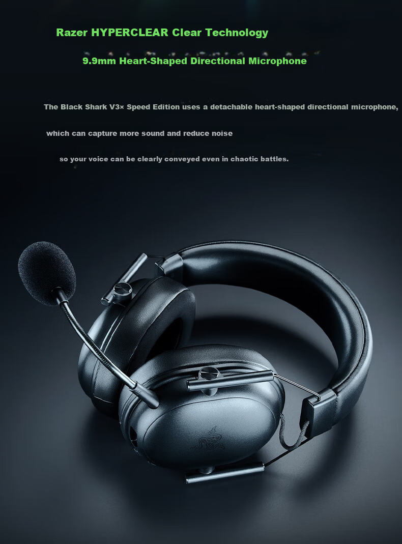 Razer BlackShark V3 X Speed Edition Wireless Over-Ear Gaming Headset Three-Mode Detachable Microphone Delta EQ Adjustment CSGO PUBG Black 4