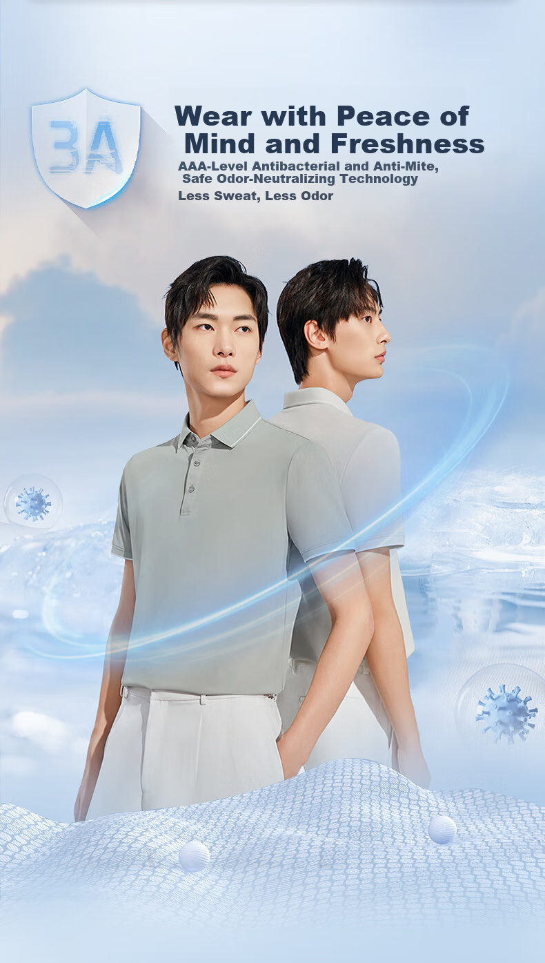 Hodo Ice Skin Cooling Men's Moisture-Wicking Quick-Dry Antibacterial Short Sleeve Polo Shirt 6