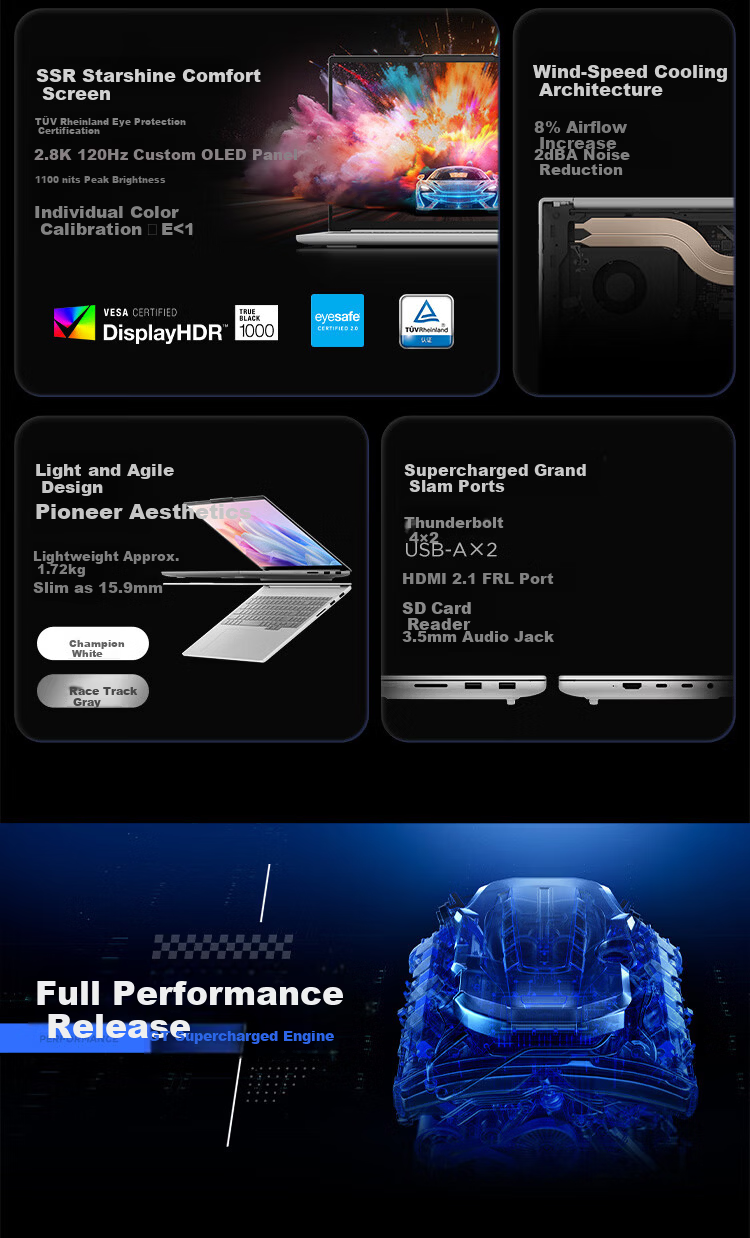Lenovo Xiaoxin Pro16GT AI Ultra-thin Laptop Intel Core 3rd Gen Ultra5-338H 32GB 1TB 2.8K 120Hz OLED National Subsidy 2