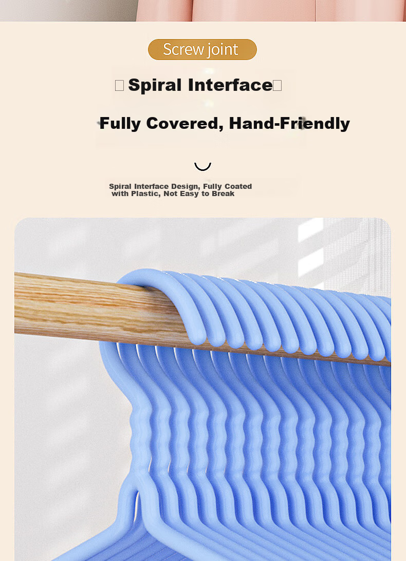 Grace Clothes Hanger with Groove for Adults, Dormitory Drying Rack, Non-Slip Plastic-Coated Hanger 10