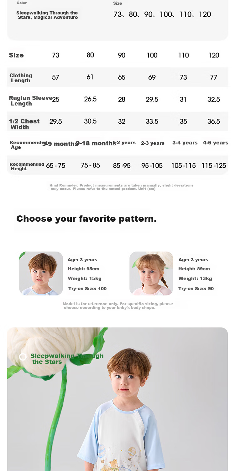 Betis Baby Clothes Pure Cotton Class A Summer New Sleep Robe Baby Pajamas Children's Nightgown All-Season Universal 12