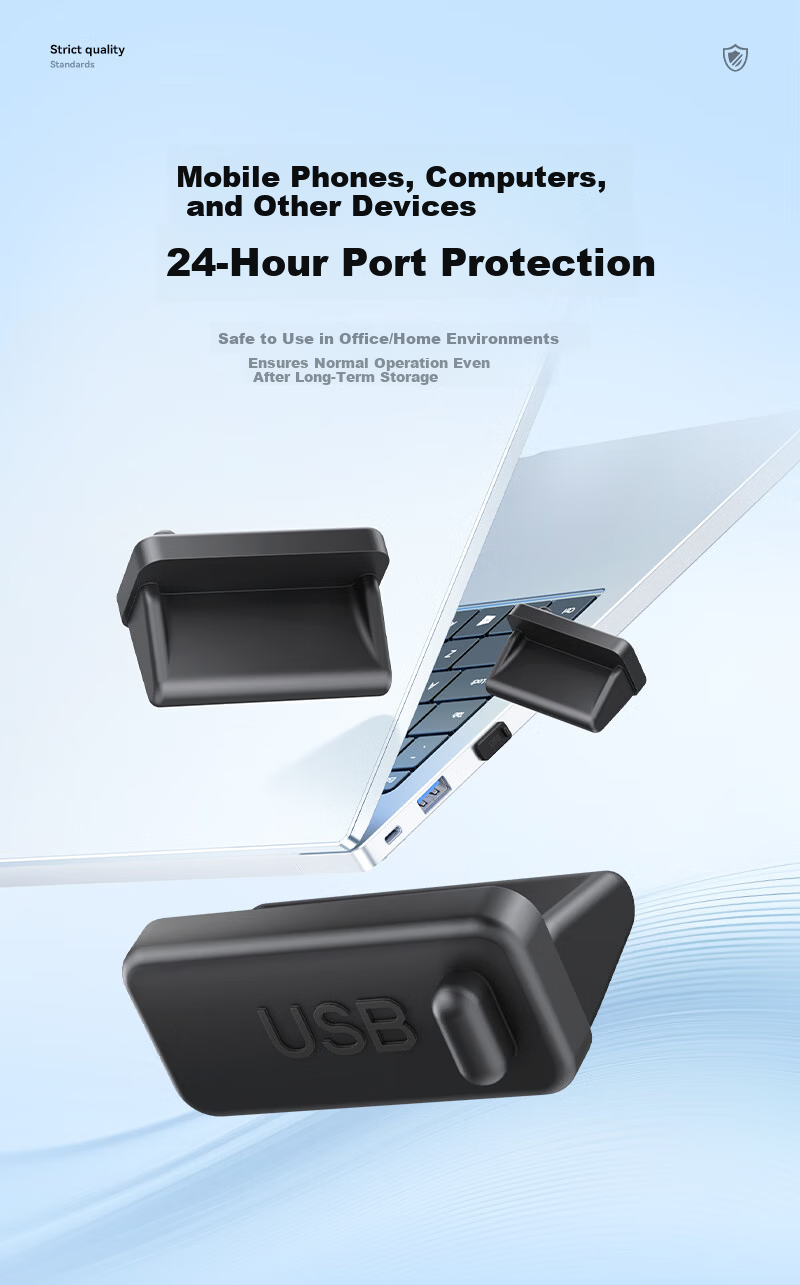 Sanze USB Dust Plug Port Protector Laptop Docking Station USB Cap Environmental Silicone Material 100pcs SZ-USB100 8