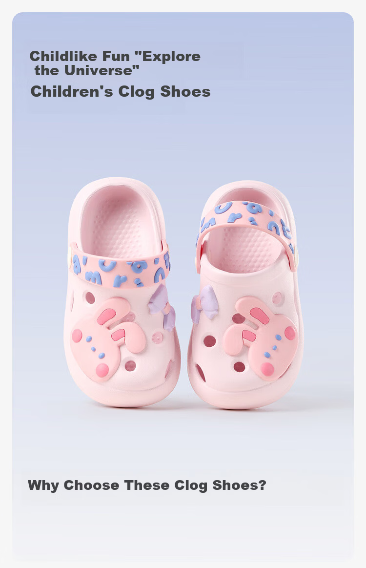 BALABALA Kids Slippers Girls Summer Cartoon Indoor Hole Shoes Cute Breathable Soft Sole Boys Beach Sandals 1