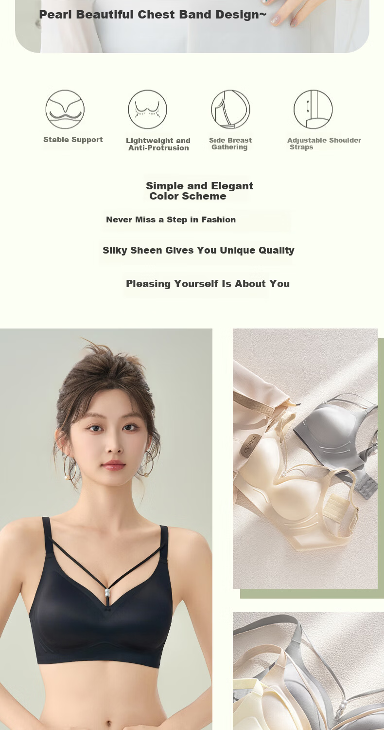 Herbal Essence Satin Lightweight Luxury Sexy Wireless Soft Support Seamless Bra Women's Spring 2026 New Arrival 2