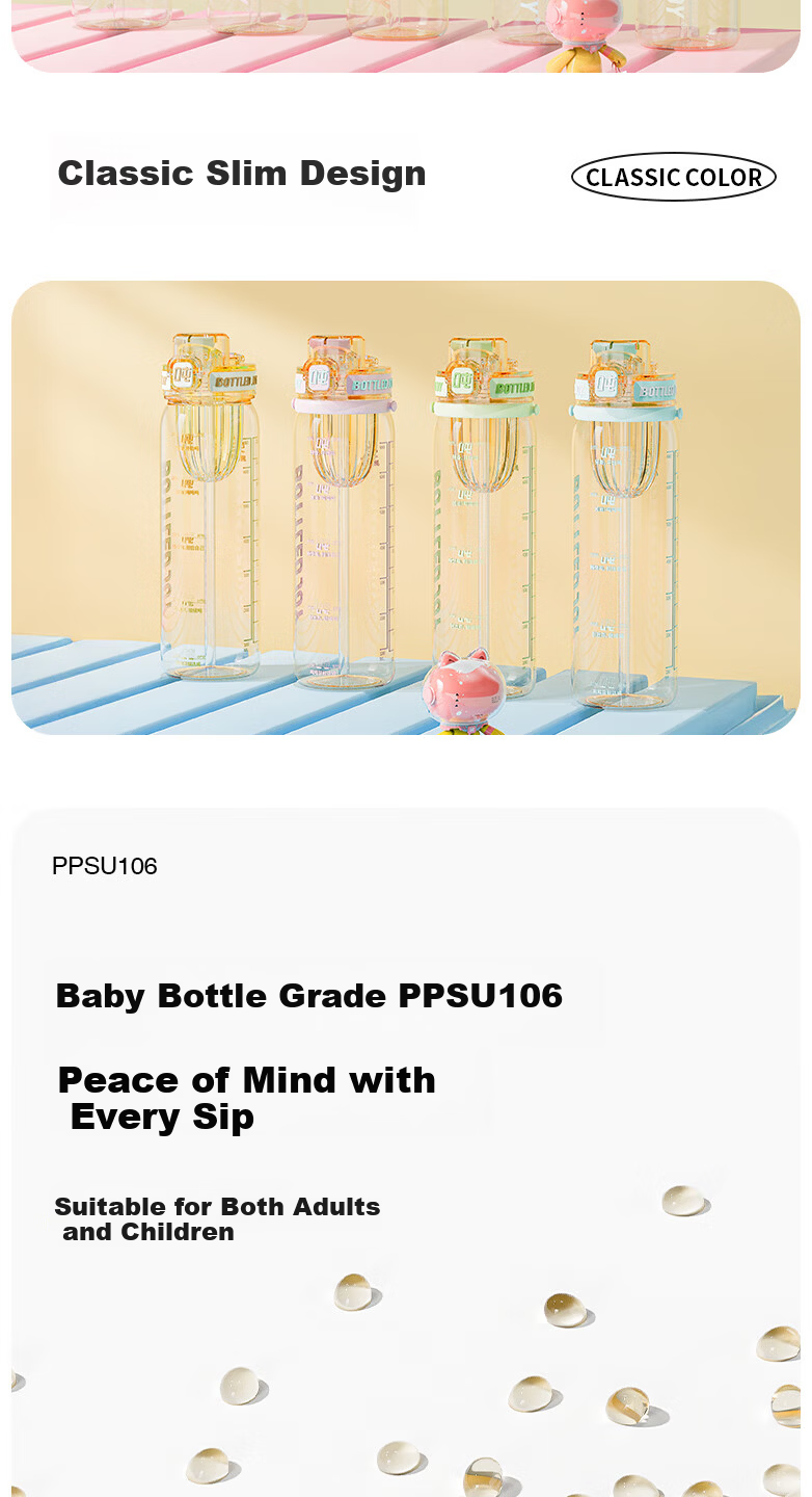 Dundun PPSU 106L Durable Early Maturity King Yibo Baby Bottle Grade High Temperature Resistant Student Backpack Car Mount Water Cup 5
