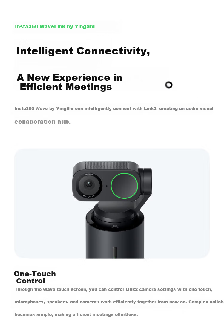 Insta360 Wave AI Omnidirectional Microphone Speaker 360° 5m Pickup Noise Reduction Wireless Bluetooth USB Plug-and-Play Tencent Certified Agile White (Recommended by Luo Yonghao) 22