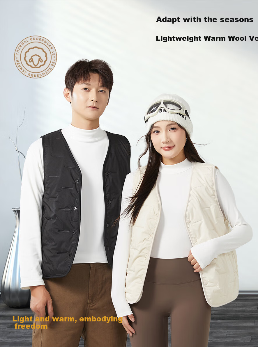 SNOWFLYING Women's Wool Filled Vest Autumn Winter Warm Lightweight Outerwear Layered Sleeveless Jacket 1