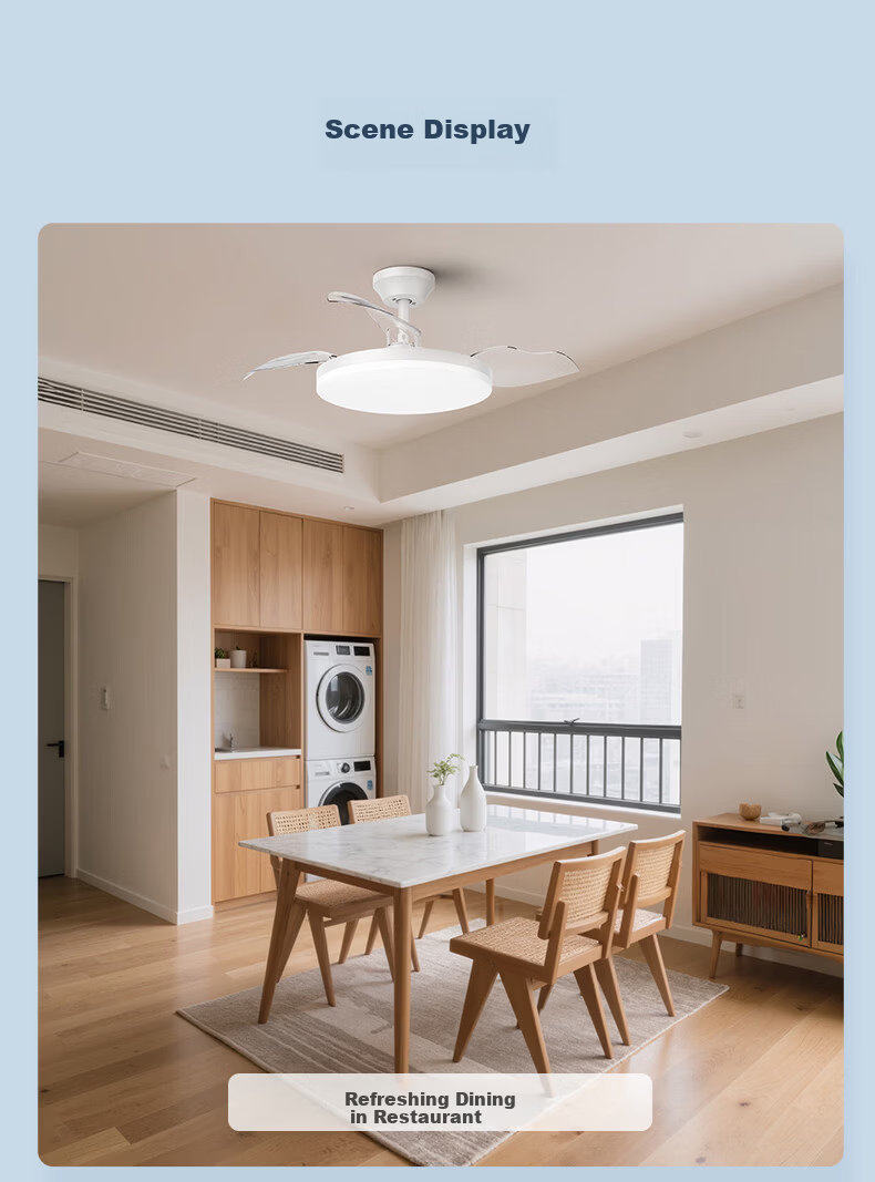 Midea Fan Light Integrated LED, 36-Inch Full Spectrum White Light, 6-Speed Adjustable Wind, Dining Room Ceiling Fan Light, Eye Protection Lamp Fixture 9