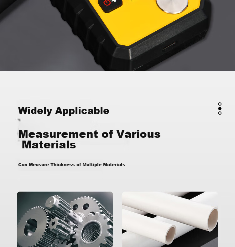 Deli Ultrasonic Thickness Gauge High Precision Steel Pipe Iron Plate Glass Plastic Ceramic Copper Aluminum Thickness Meter 1~300mm 9