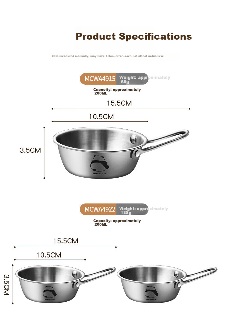 MAXCOOK 304 Stainless Steel Bowl with Lid and Handle Soup Bowl Noodle Bowl Korean Style Rice Wine Bowl Large Bowl for Bibimbap MCWA8296 10