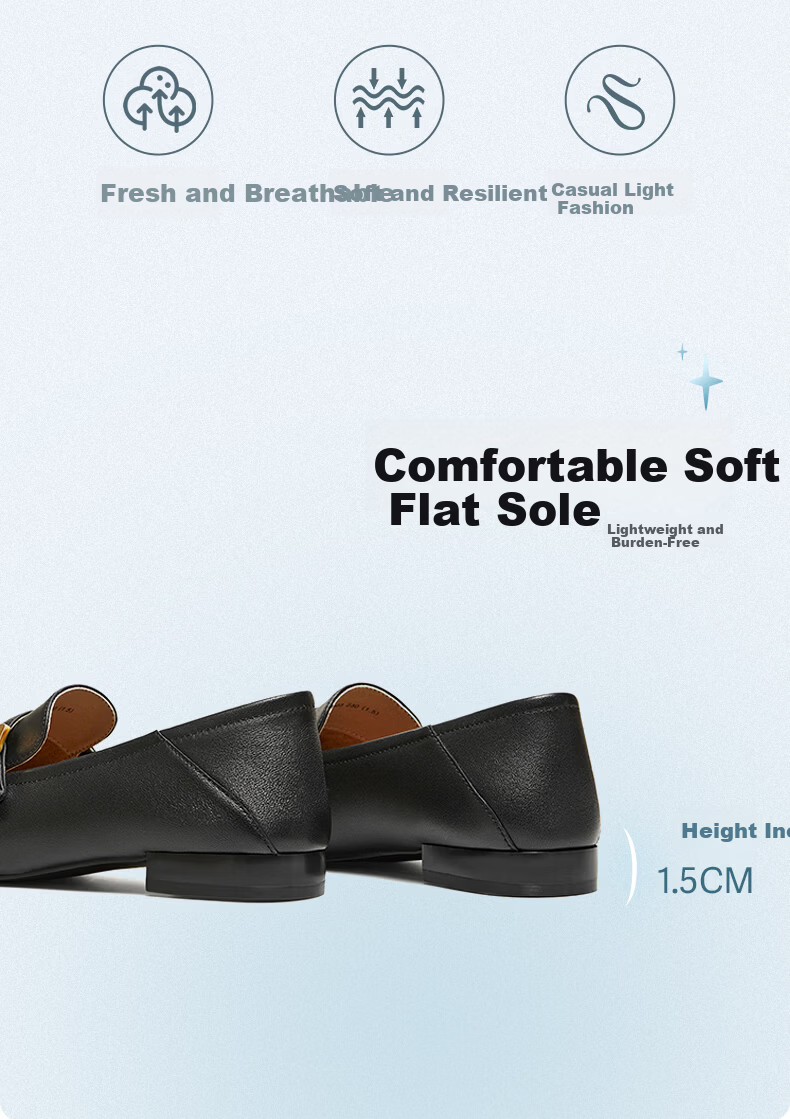 BASTO 26 Spring British Soft Lambskin Loafers Women's Leather Shoes W6303AA6 Black Size 37 8