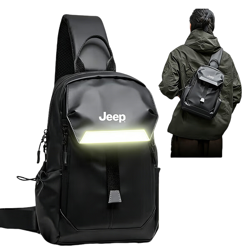 JEEP Men's Large Capacity Functional Crossbody Shoulder Bag Chest Bag 2026 New Commuter Cycling Sports Backpack