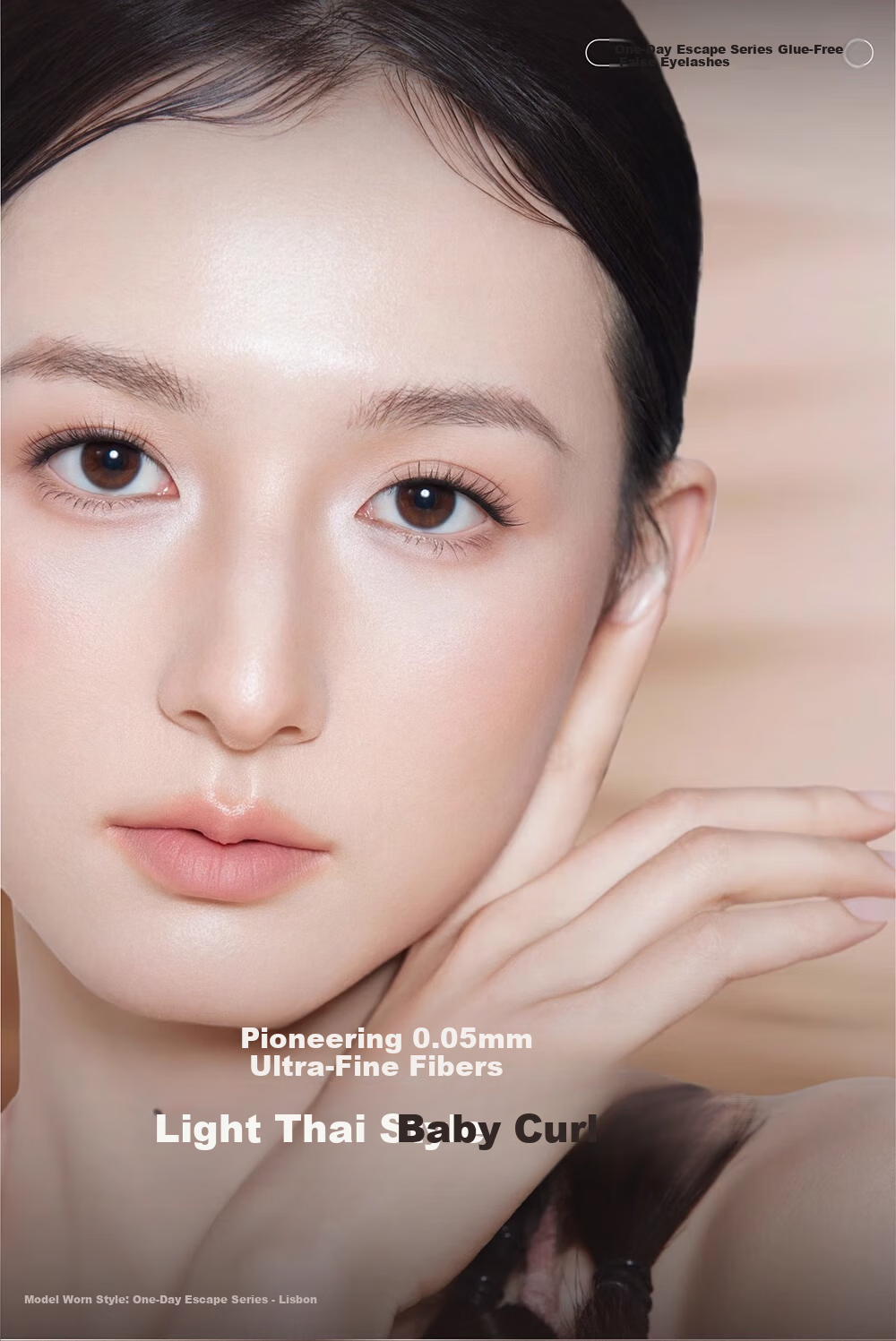 UIMO Adhesive-Free False Eyelashes Fox Style Baby Curved Comic Natural Realistic Mom-Like Look Small White Intern 3