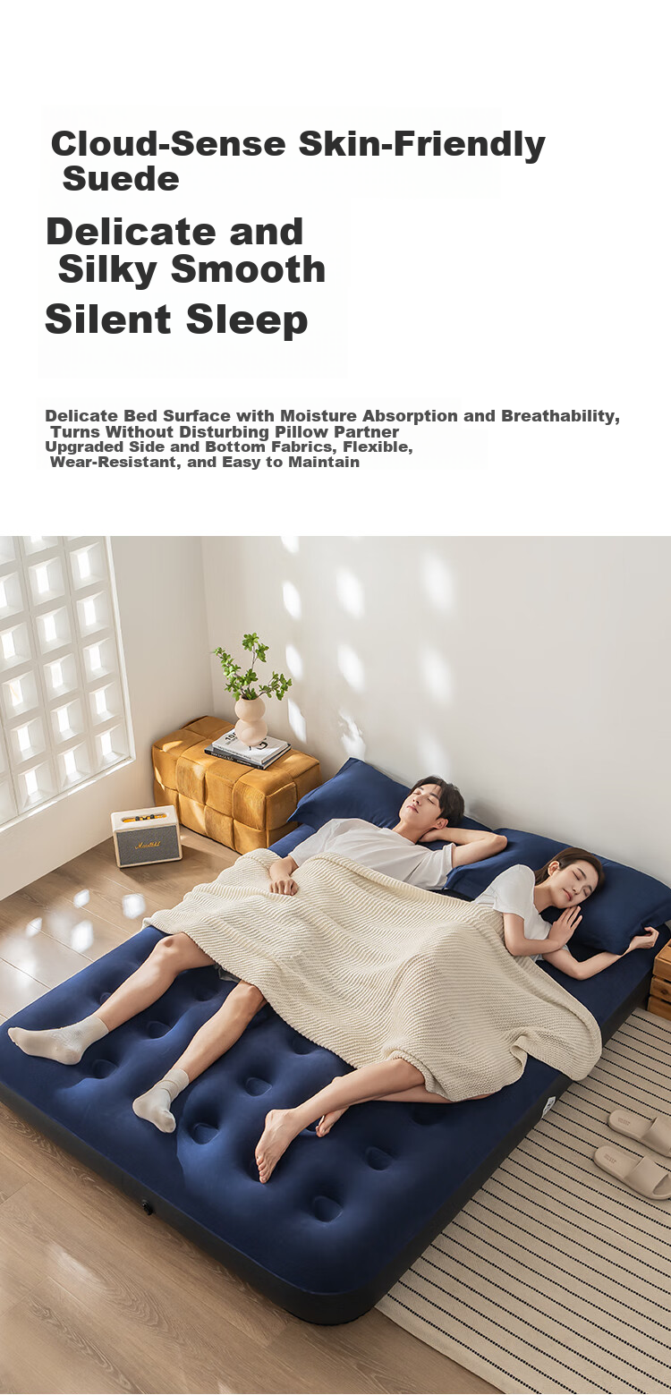 JD Jingzao Single Extra-Large Self-Inflating Air Mattress with Pump Outdoor Camping Home Floor Air Bed 25cm 3