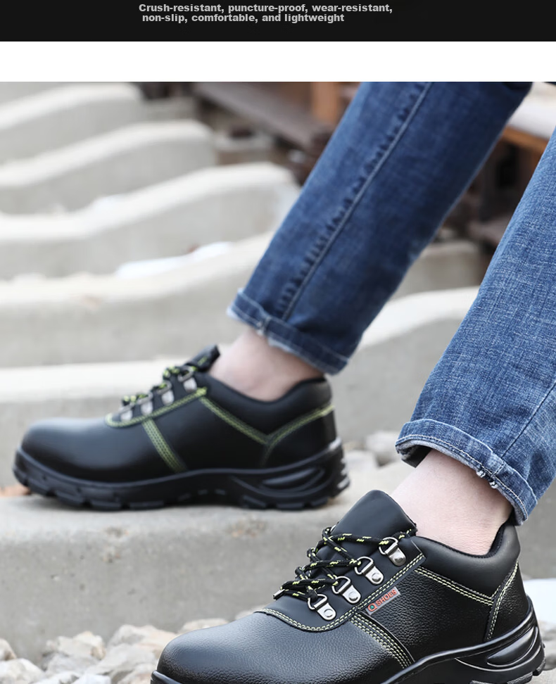 Weierdun Safety Shoes for Men, Breathable Steel Toe Cap, Puncture-Resistant, Wear-Resistant, Waterproof Construction Site Work Shoes 9215-1 Size 39 12