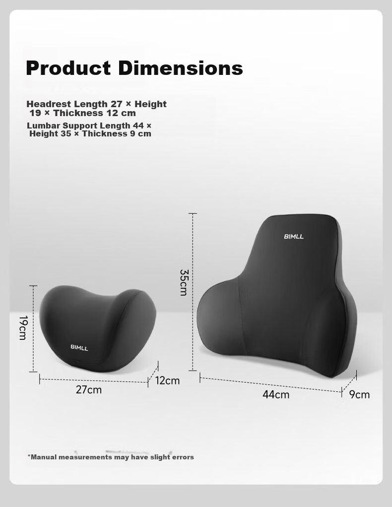 BIMLL Car Lumbar Support Pillow Cushion Backrest Pad for Driving Office Seat 12