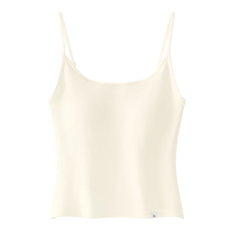 SecretWorld Women's Camisole with Built-in Padded Bra, Cross Back, Side Coverage, Slimming Spring Base Top