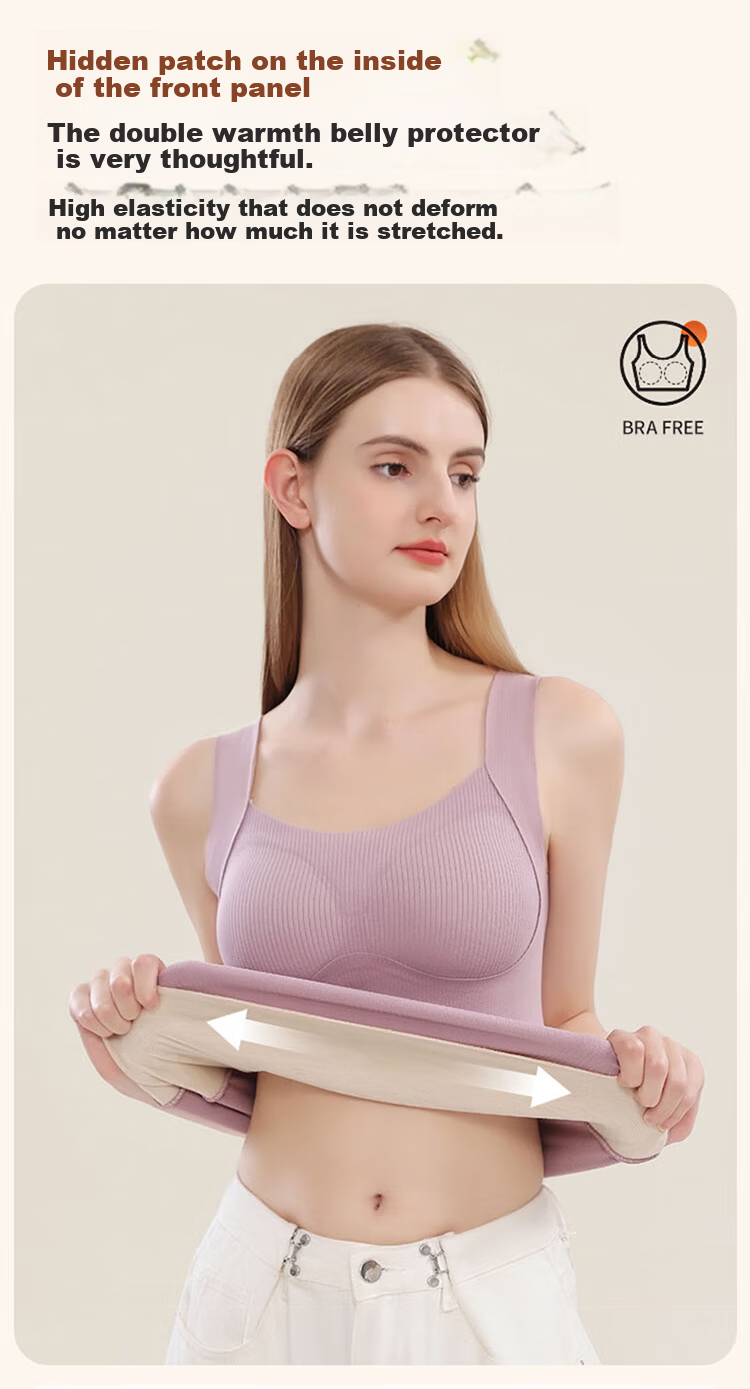 Urban Beauty Women's Thermal Vest with Padded Bra, Fleece-Lined Thickened Seamless Base Layer Vest for Autumn and Winter 6