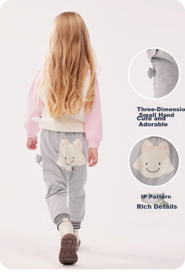 Allo&lugh Kids Knit Cartoon Casual Fleece-lined Long Pants Navy Blue Size 100 4