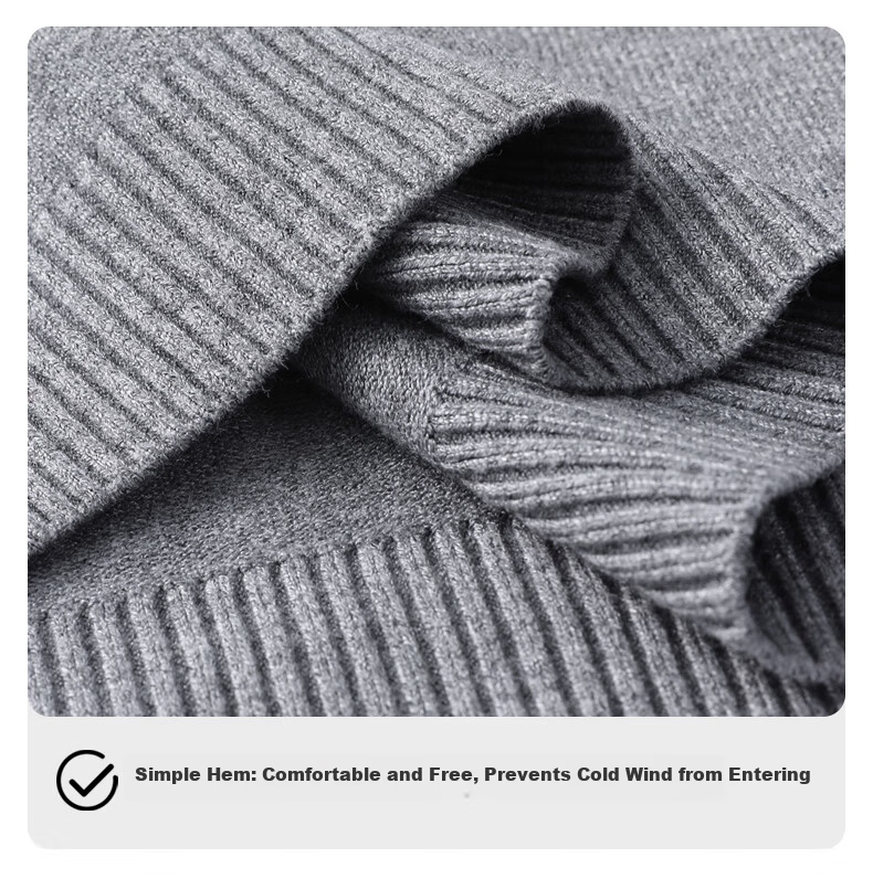 ROMON Men's Sweater Autumn Winter Comfortable Skin-friendly Casual Versatile Warm High-end Knitted Base Shirt 3977 Black M 16