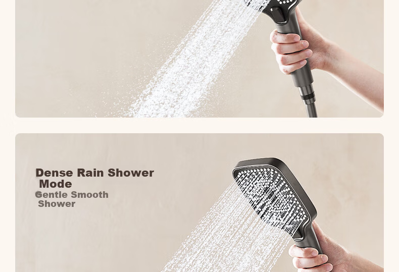 Anhua Bathroom Shower Set Brass Body Pressurized Piano Key Gun Gray Round Tube N4S9048GGW 26