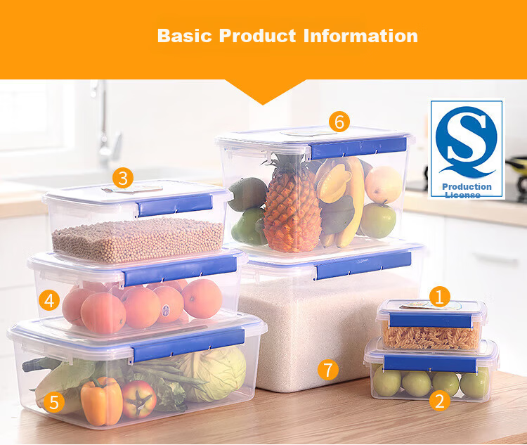 Danshi Zhiyuan Commercial Transparent Plastic Food Storage Container 1.5L, 22x16x8cm, Refrigeration Sealed Box, Jingcang 7