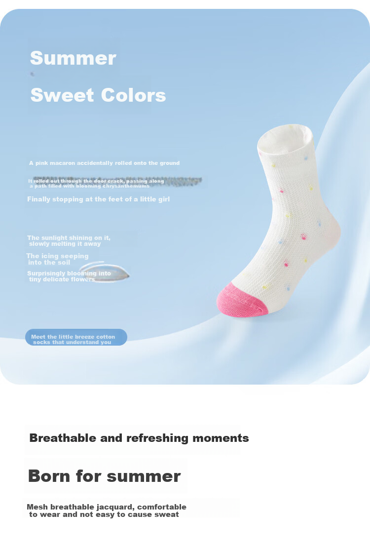 Balabala Kids Summer Mesh Breathable Short Socks for Boys and Girls, Soft and Elastic Daily Wear, Pack of 5 3