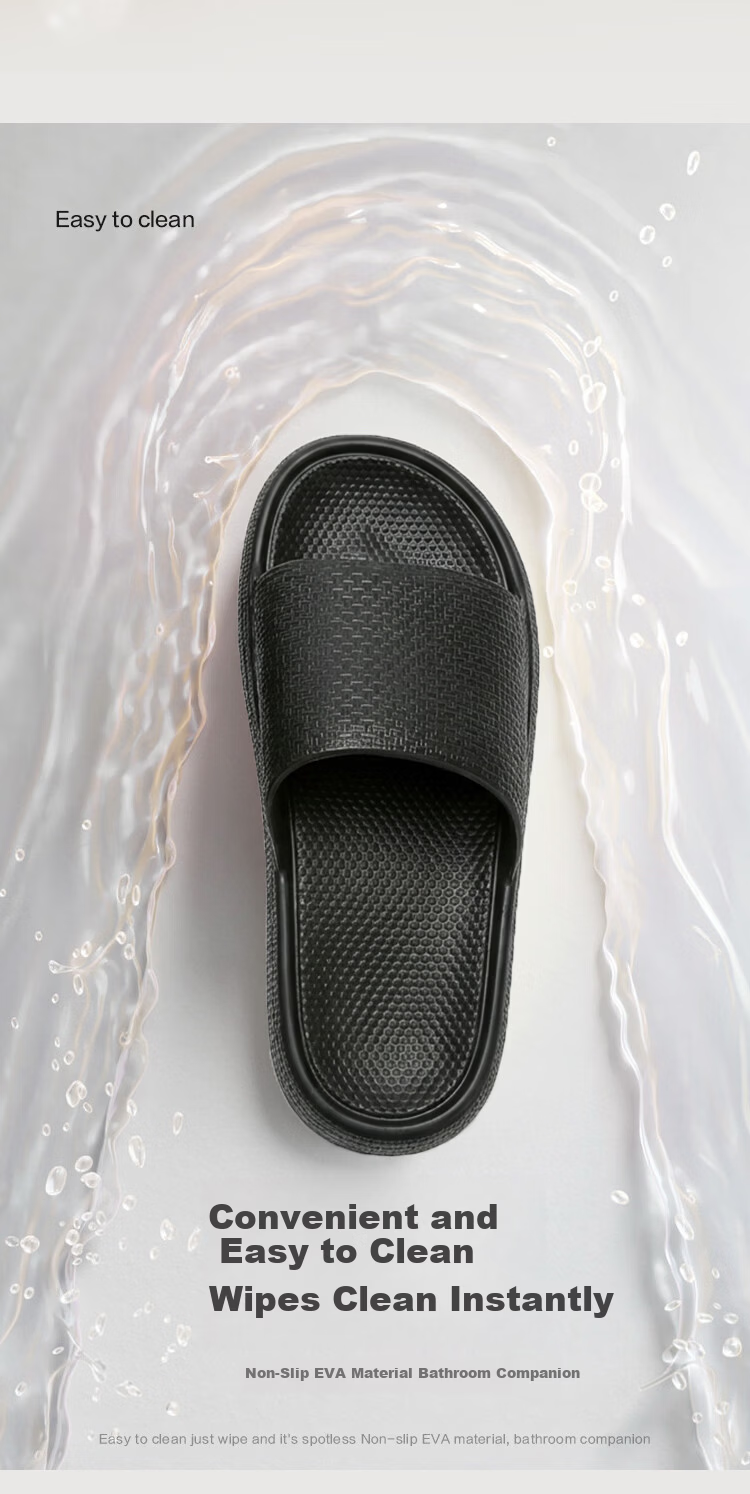 Banzhulin 2026 Men's And Women's New Thick-Soled Indoor Non-Slip Slippers, Ultra-Light Style - Black Men's Size 40-41 4
