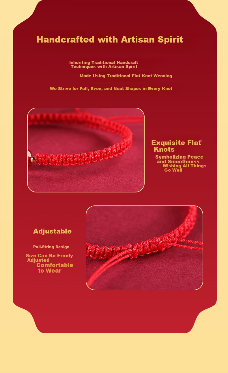 Jinshiling 2026 Year of the Horse Zodiac Bracelet Unisex Lucky Red String Bracelet Wealth and Fortune New Year Gift 9