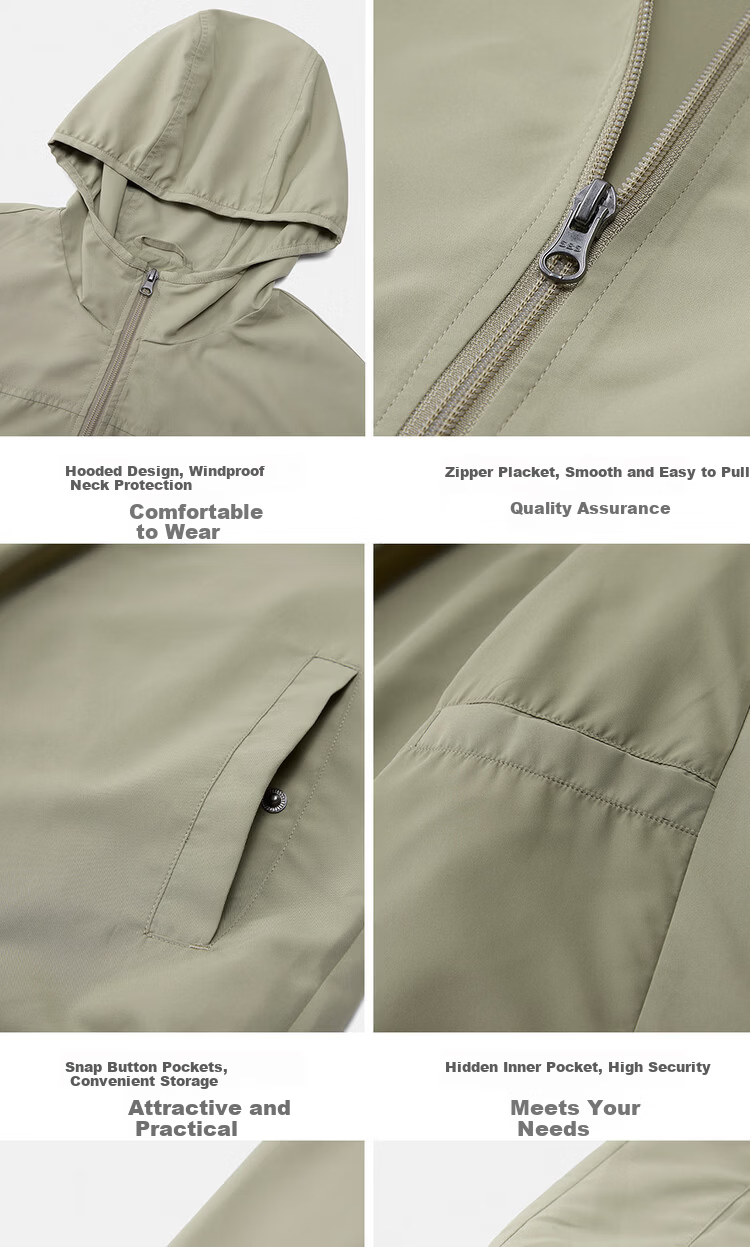 Giordano Men's Windproof Jacket 2026 Spring New Outdoor Zip-up Windbreaker Loose Hooded Coat 01075749 18