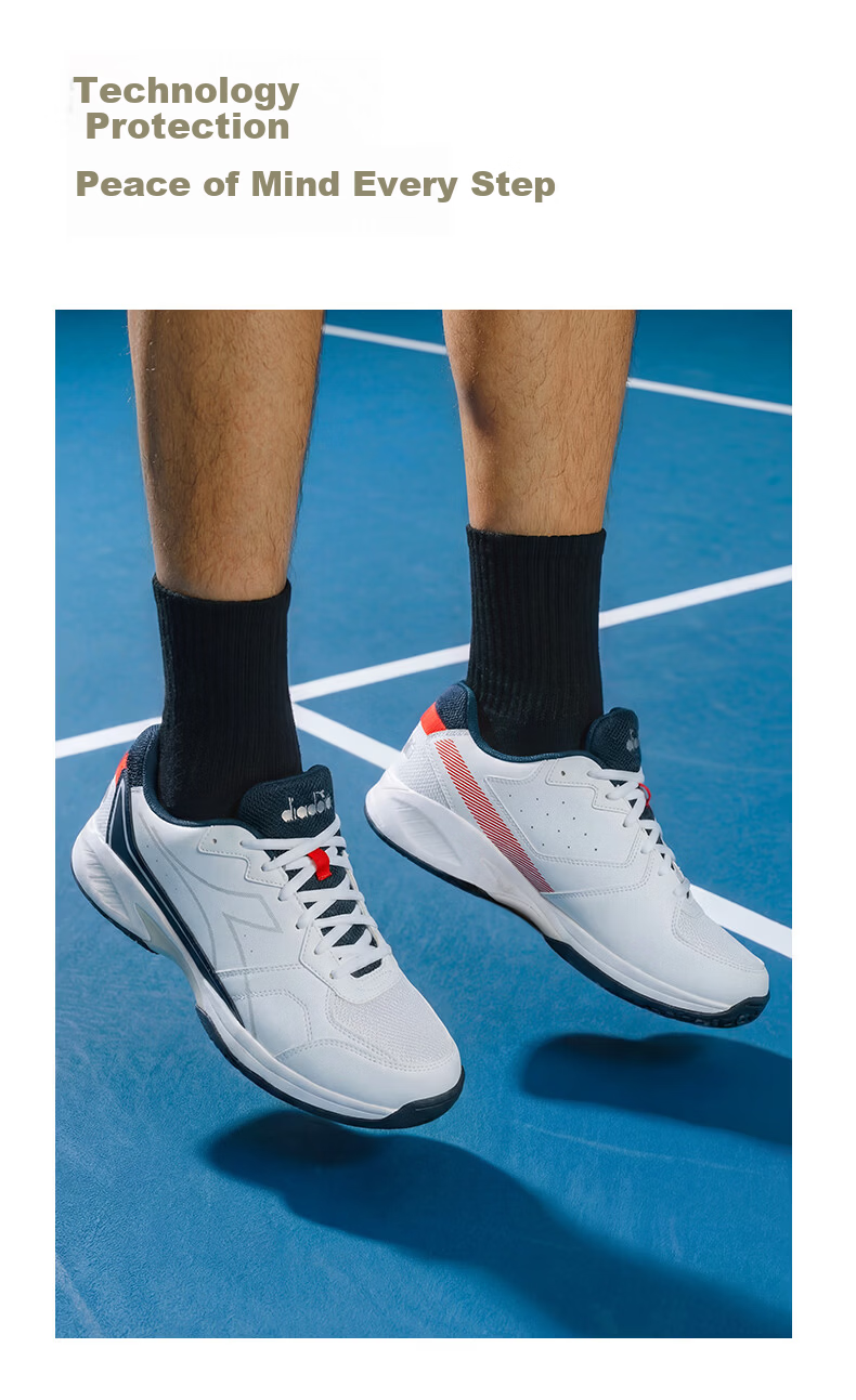 Diadora Volee 7 Men's Stable Comfortable Professional Tennis Shoes White / Blue Size 41 4