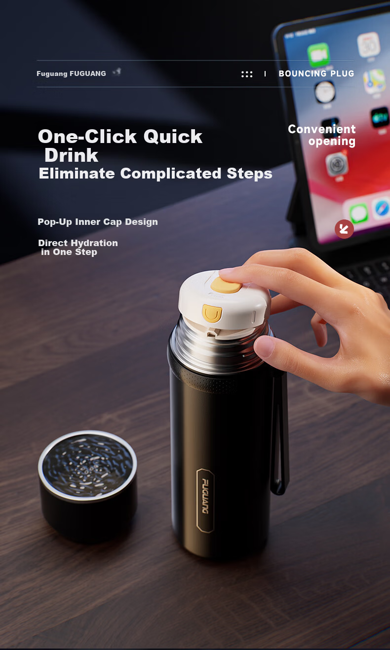 Fuguang Student Insulated Bottle Large Capacity 316L Stainless Steel Water Bottle Car Travel Thermos Business Tea Cup for Men 8