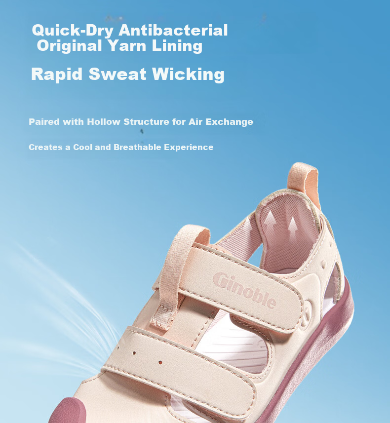 Ginoble Children's Walking Shoes 2026 Summer Breathable Sandals for Boys and Girls Ages 1-5 GW1875 White Cloud 9